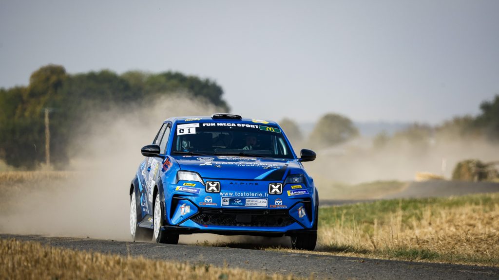 E1 RABILLOUD Melvin, MAHINC Enzo, Alpine A290, action during the Rallye Coeur de France 2026, 7th round of the Championnat de France des Rallyes 2025, from September 26 to 27, 2026 in Vendôme, France - Photo Gregory Lenormand / DPPI